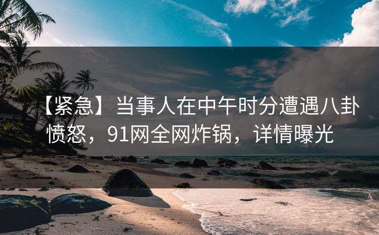【紧急】当事人在中午时分遭遇八卦愤怒，91网全网炸锅，详情曝光