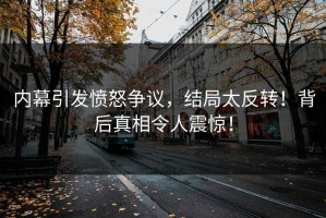 内幕引发愤怒争议，结局太反转！背后真相令人震惊！