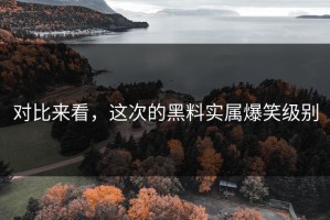 对比来看，这次的黑料实属爆笑级别