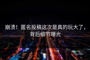 崩溃！匿名投稿这次是真的玩大了，背后细节曝光