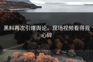 黑料再次引爆舆论，现场视频看得我心碎