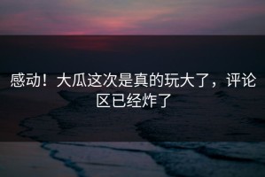 感动！大瓜这次是真的玩大了，评论区已经炸了