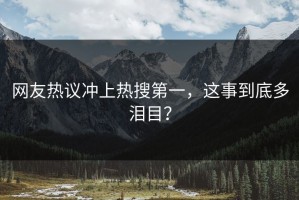 网友热议冲上热搜第一，这事到底多泪目？
