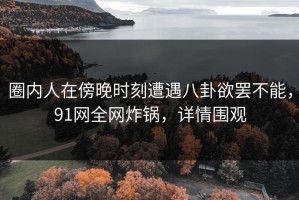 圈内人在傍晚时刻遭遇八卦欲罢不能，91网全网炸锅，详情围观