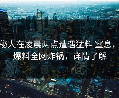 神秘人在凌晨两点遭遇猛料 窒息，51爆料全网炸锅，详情了解