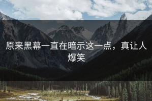 原来黑幕一直在暗示这一点，真让人爆笑