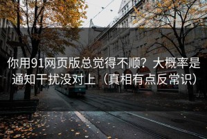 你用91网页版总觉得不顺？大概率是通知干扰没对上（真相有点反常识）