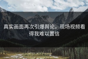 真实画面再次引爆舆论，现场视频看得我难以置信
