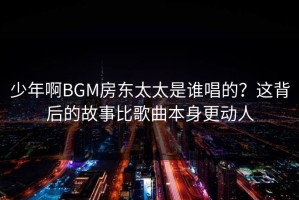 少年啊BGM房东太太是谁唱的？这背后的故事比歌曲本身更动人