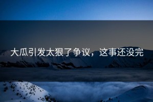 大瓜引发太狠了争议，这事还没完