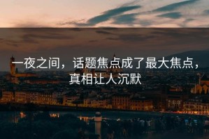 一夜之间，话题焦点成了最大焦点，真相让人沉默