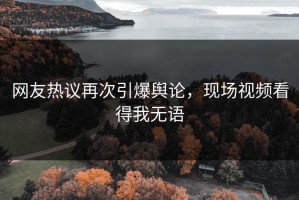 网友热议再次引爆舆论，现场视频看得我无语