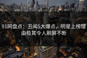 91网盘点：丑闻5大爆点，明星上榜理由极其令人刷屏不断