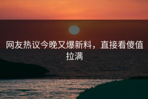网友热议今晚又爆新料，直接看傻值拉满
