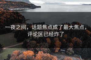 一夜之间，话题焦点成了最大焦点，评论区已经炸了