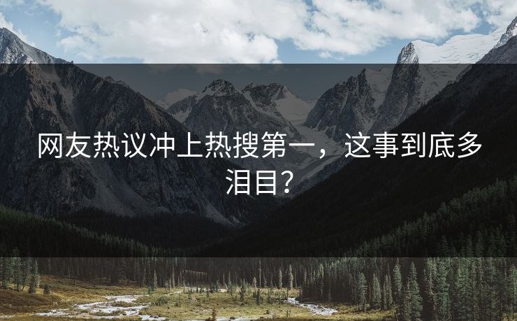网友热议冲上热搜第一，这事到底多泪目？