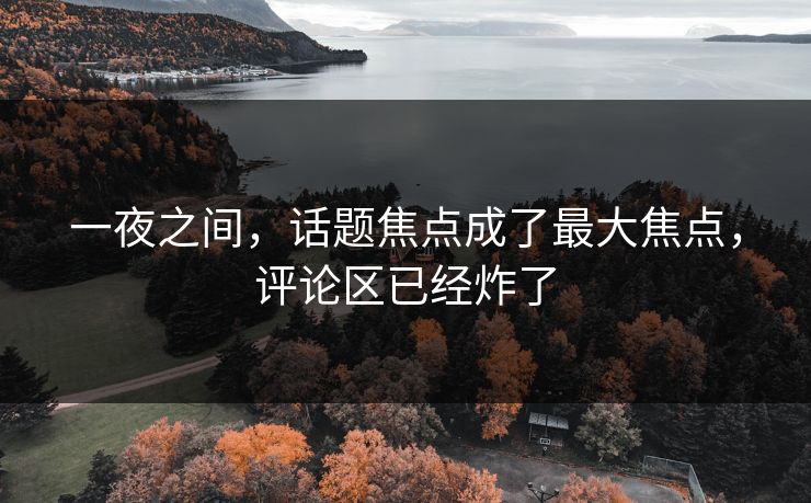 一夜之间，话题焦点成了最大焦点，评论区已经炸了