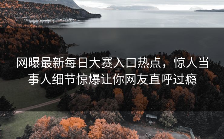 网曝最新每日大赛入口热点，惊人当事人细节惊爆让你网友直呼过瘾