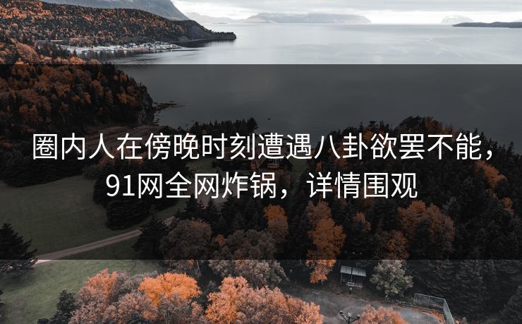 圈内人在傍晚时刻遭遇八卦欲罢不能,91网全网炸锅,详情围观 圈内人在傍晚时刻遭遇八卦欲罢不能,91网全网炸锅,详情围观
